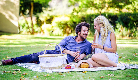 Romantic picnic at a Cape Winelands hotel.